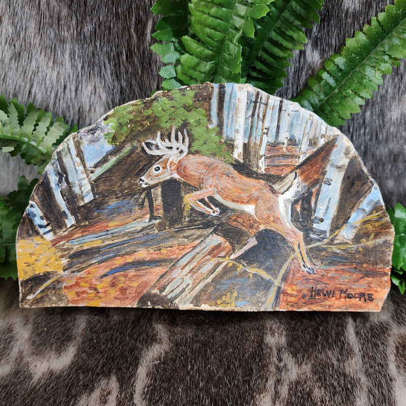 Deer Painted Mushroom, Folk Art