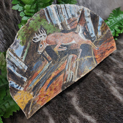 Deer Painted Mushroom, Folk Art