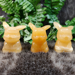 Carved Crystal Pikachu (Orange Calcite)