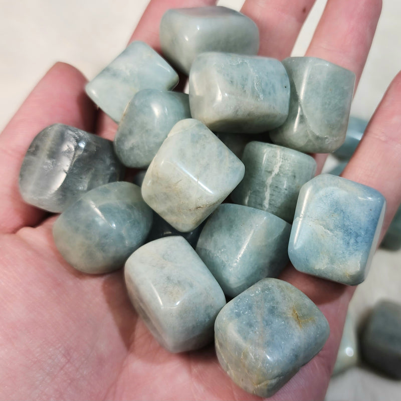 Aquamarine Crystals, Tumbled