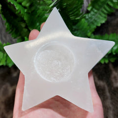 Selenite Star Candle Holders