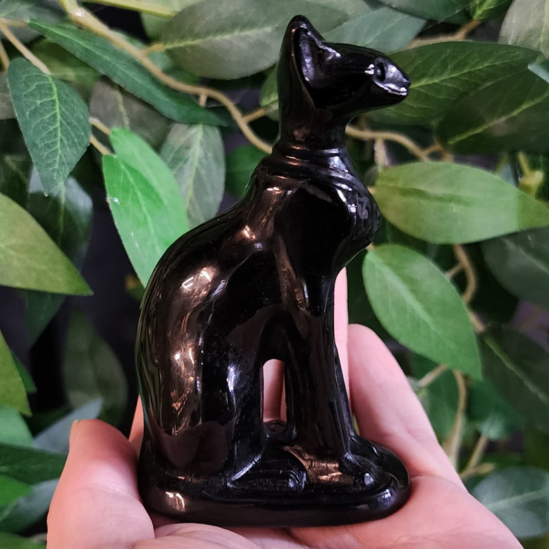 Egyptian Cat Goddess Bastet, Obsidian