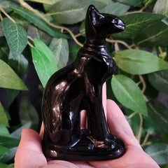 Egyptian Cat Goddess Bastet, Obsidian