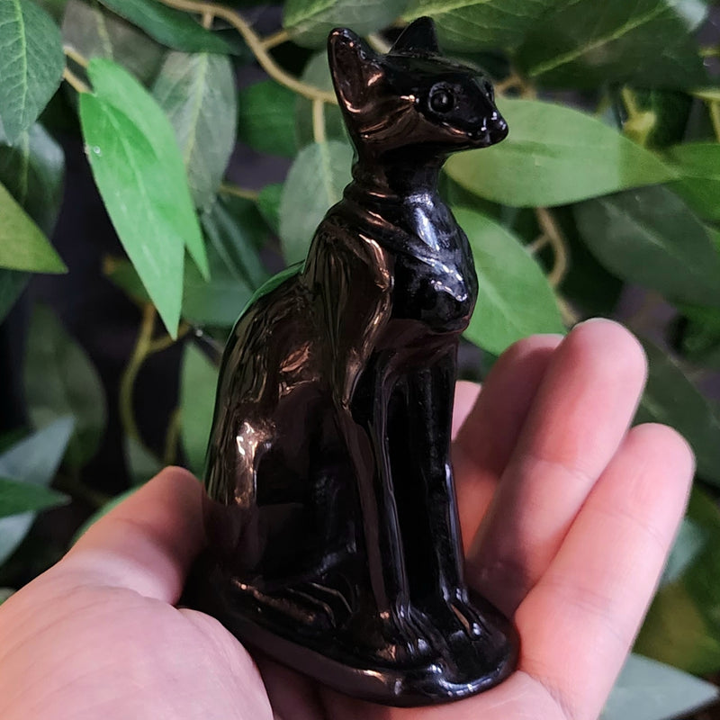 Egyptian Cat Goddess Bastet, Obsidian