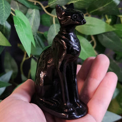 Egyptian Cat Goddess Bastet, Obsidian