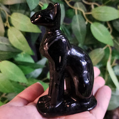 Egyptian Cat Goddess Bastet, Obsidian