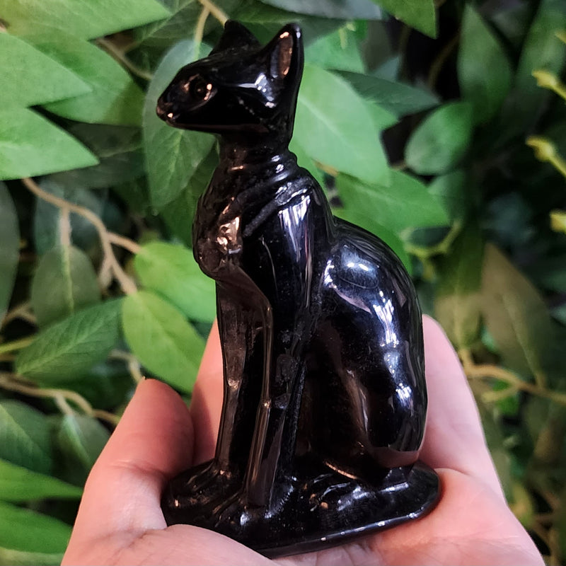 Egyptian Cat Goddess Bastet, Obsidian