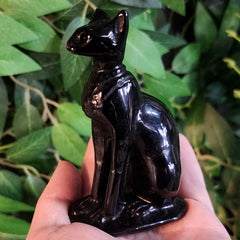 Egyptian Cat Goddess Bastet, Obsidian