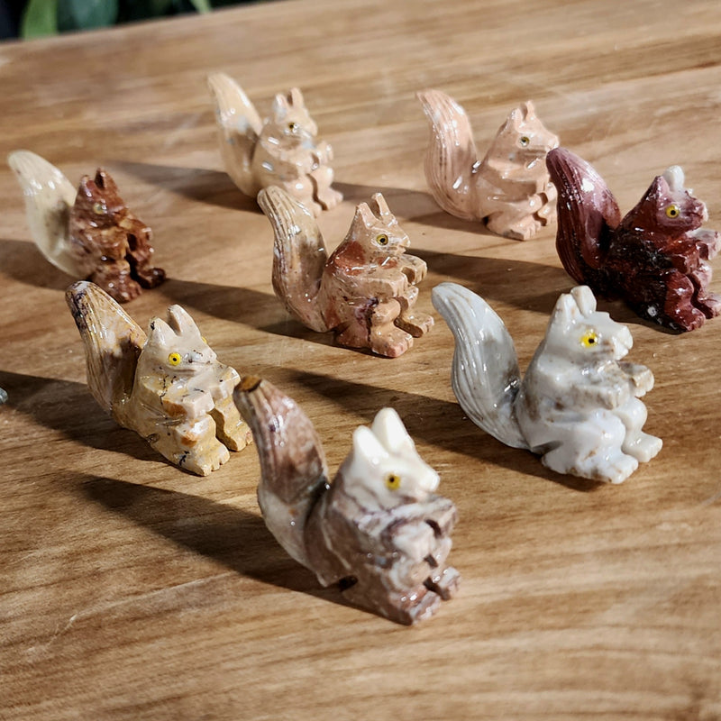 Squirrels, Agate Carvings