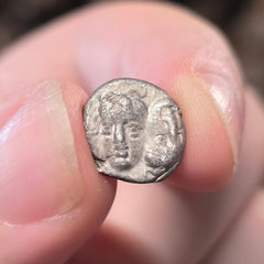 Greek Silver Drachm, Solar Eclipse Coin A (Apollo, Sea-Eagle, Dolphin)
