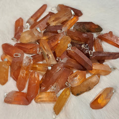 Tangerine Quartz Crystal Pendants, 1-1.5