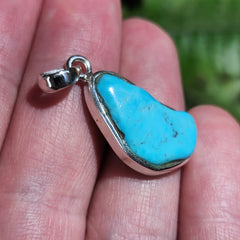 Turquoise & Silver Pendant, B