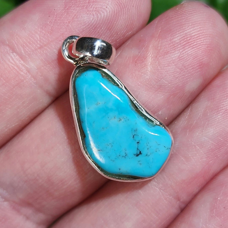 Turquoise & Silver Pendant, B