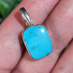 Turquoise & Silver Pendant, C