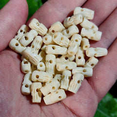 Human Skull Beads, Water Buffalo Bone (SET OF 3)