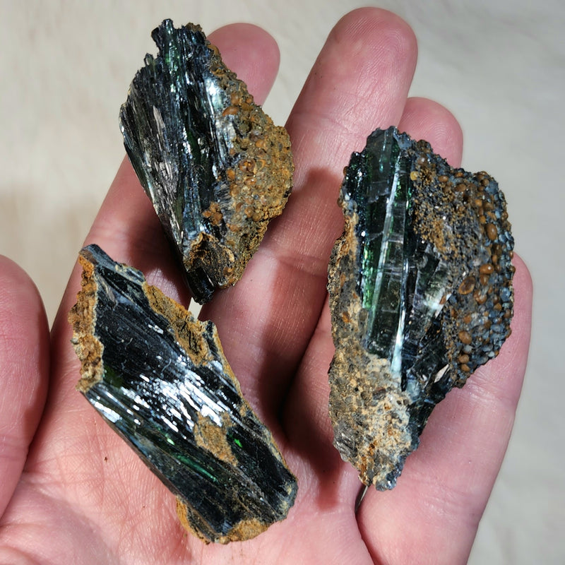 Green Vivianite Crystals (2")