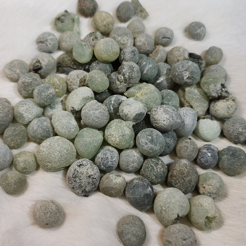 Prehnite, Rough Crystal Spheres (.5")