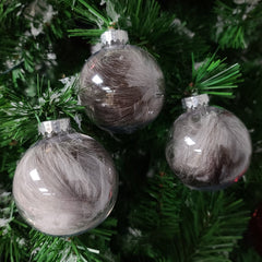 Silver Fox Fur Holiday Ornaments (SALE)